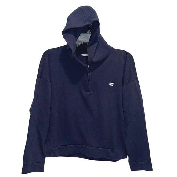 Jack Wills Navy‎ Hoodie Cropped Quarter Zip Women’s Size 10 - Picture 1 of 7